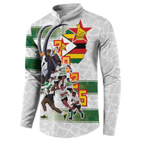 Custom Zimbabwe Rugby The Champions 2025 Button Sweatshirt Warriors Sable Antelope - Wonder Print Shop