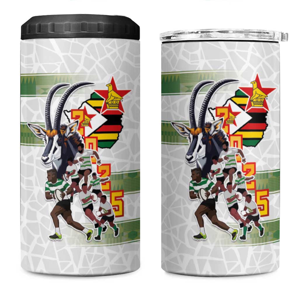 Zimbabwe Rugby The Champions 2025 4 in 1 Can Cooler Tumbler Warriors Sable Antelope - Wonder Print Shop