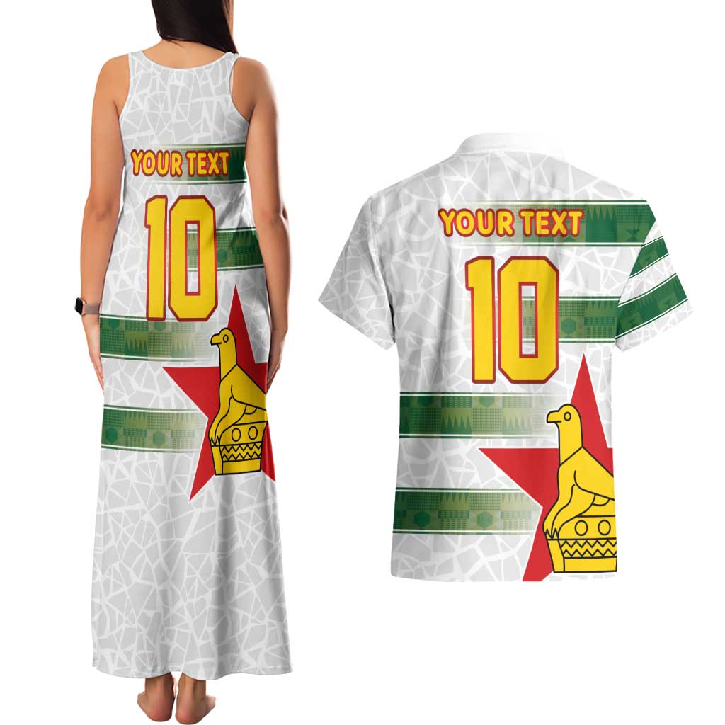 Custom Zimbabwe Rugby The Champions 2025 Couples Matching Tank Maxi Dress and Hawaiian Shirt Warriors Sable Antelope - Wonder Print Shop