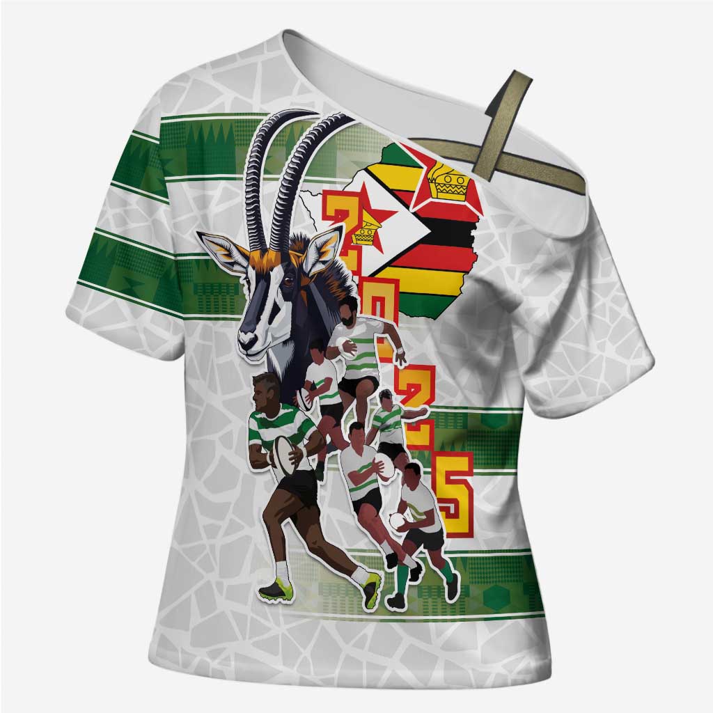 Custom Zimbabwe Rugby The Champions 2025 Cross Shoulder Shirt Warriors Sable Antelope - Wonder Print Shop
