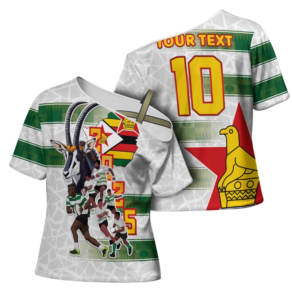 Custom Zimbabwe Rugby The Champions 2025 Cross Shoulder Shirt Warriors Sable Antelope - Wonder Print Shop