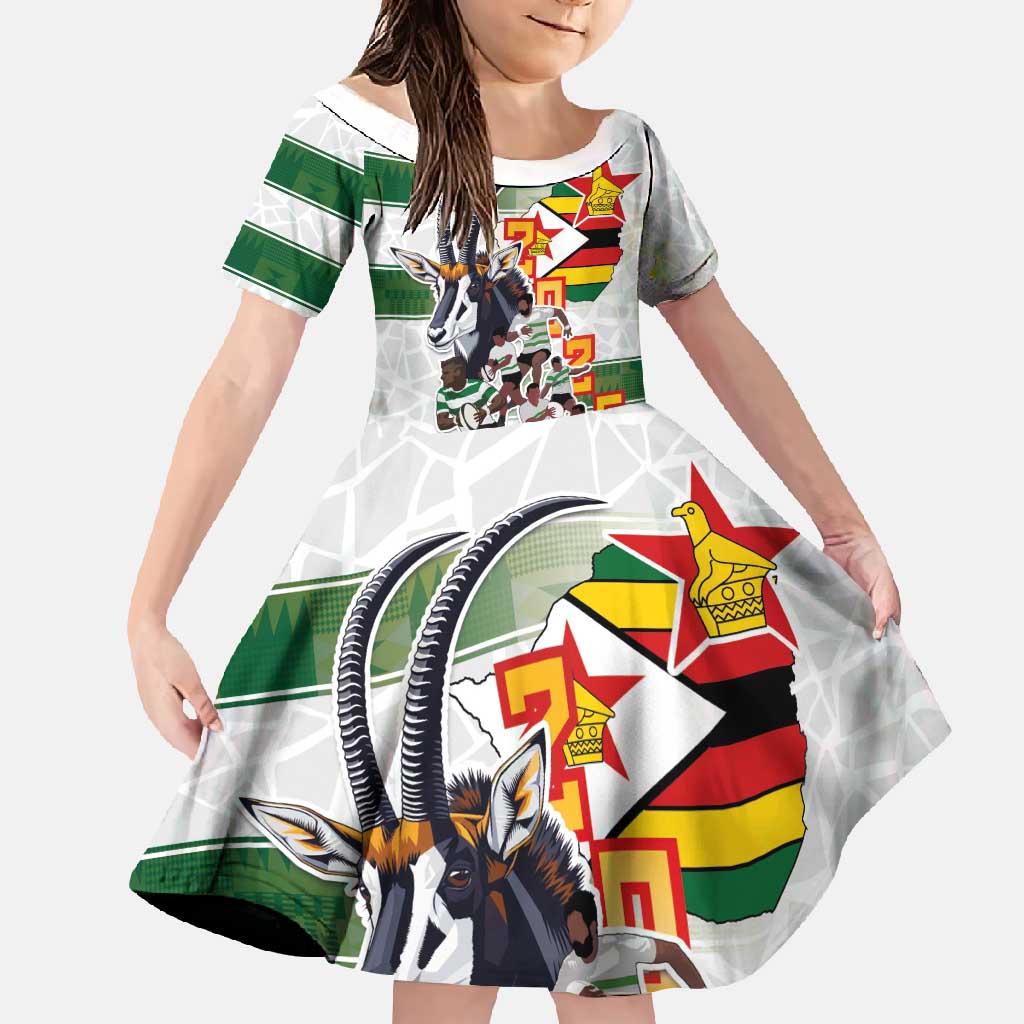 Custom Zimbabwe Rugby The Champions 2025 Family Matching Long Sleeve Bodycon Dress and Hawaiian Shirt Warriors Sable Antelope - Wonder Print Shop