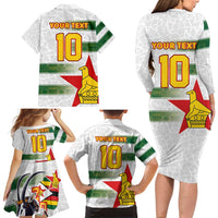 Custom Zimbabwe Rugby The Champions 2025 Family Matching Long Sleeve Bodycon Dress and Hawaiian Shirt Warriors Sable Antelope - Wonder Print Shop