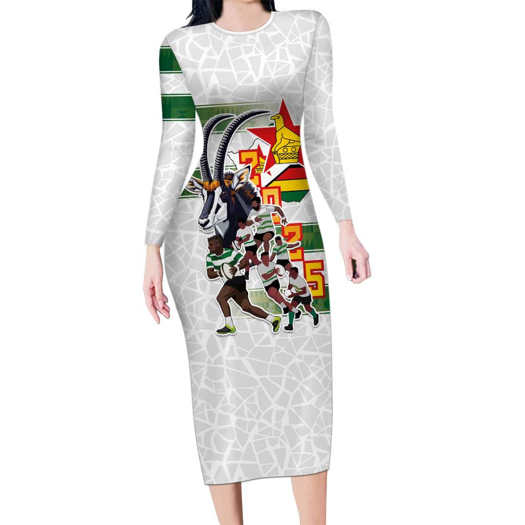 Custom Zimbabwe Rugby The Champions 2025 Family Matching Long Sleeve Bodycon Dress and Hawaiian Shirt Warriors Sable Antelope - Wonder Print Shop