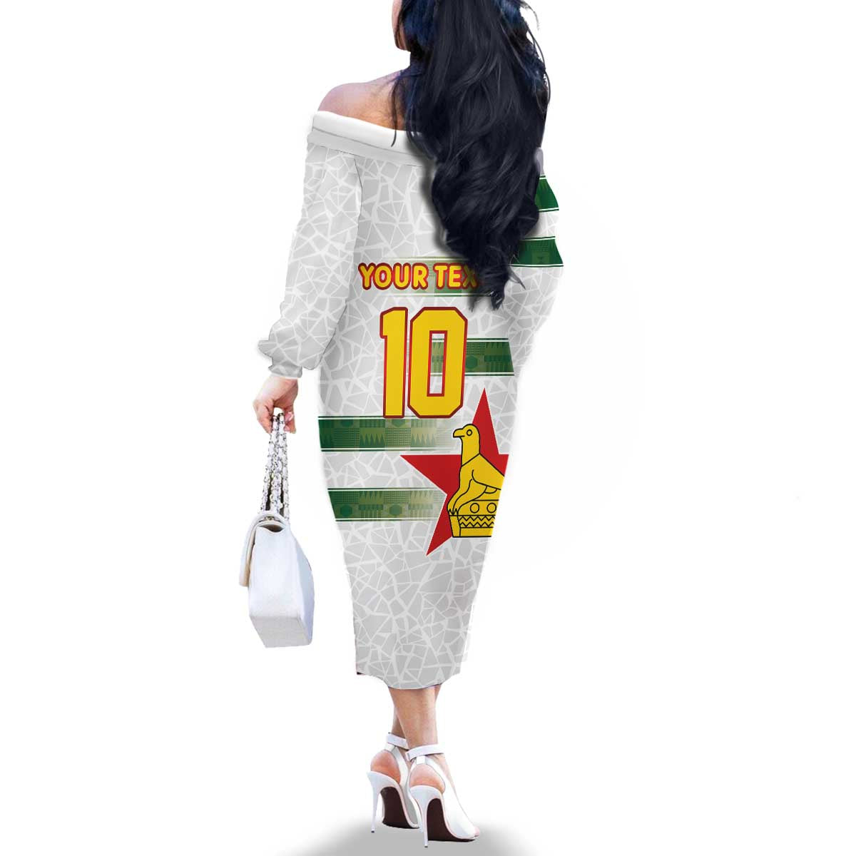 Custom Zimbabwe Rugby The Champions 2025 Family Matching Off The Shoulder Long Sleeve Dress and Hawaiian Shirt Warriors Sable Antelope - Wonder Print Shop