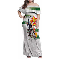 Custom Zimbabwe Rugby The Champions 2025 Family Matching Off Shoulder Maxi Dress and Hawaiian Shirt Warriors Sable Antelope - Wonder Print Shop