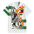 Custom Zimbabwe Rugby The Champions 2025 Family Matching Off Shoulder Short Dress and Hawaiian Shirt Warriors Sable Antelope - Wonder Print Shop