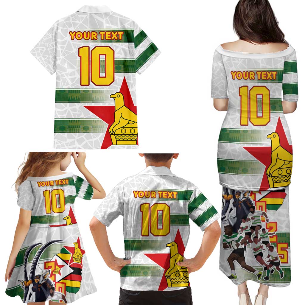 Custom Zimbabwe Rugby The Champions 2025 Family Matching Puletasi and Hawaiian Shirt Warriors Sable Antelope - Wonder Print Shop
