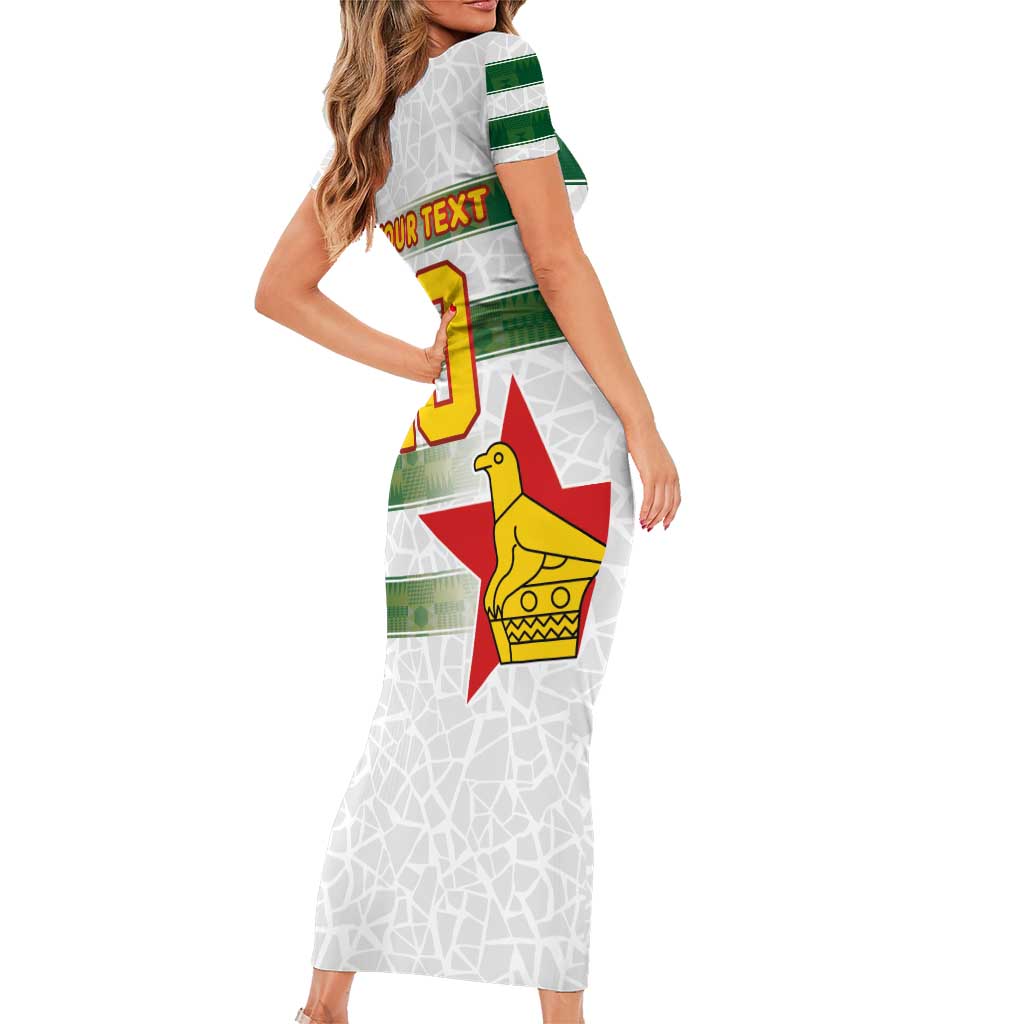 Custom Zimbabwe Rugby The Champions 2025 Family Matching Short Sleeve Bodycon Dress and Hawaiian Shirt Warriors Sable Antelope - Wonder Print Shop