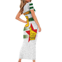 Custom Zimbabwe Rugby The Champions 2025 Family Matching Short Sleeve Bodycon Dress and Hawaiian Shirt Warriors Sable Antelope - Wonder Print Shop