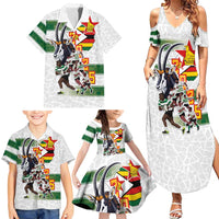 Custom Zimbabwe Rugby The Champions 2025 Family Matching Summer Maxi Dress and Hawaiian Shirt Warriors Sable Antelope - Wonder Print Shop
