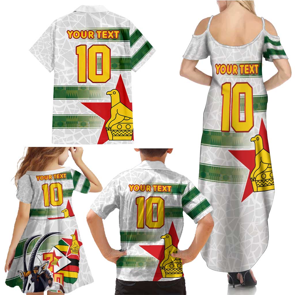 Custom Zimbabwe Rugby The Champions 2025 Family Matching Summer Maxi Dress and Hawaiian Shirt Warriors Sable Antelope - Wonder Print Shop