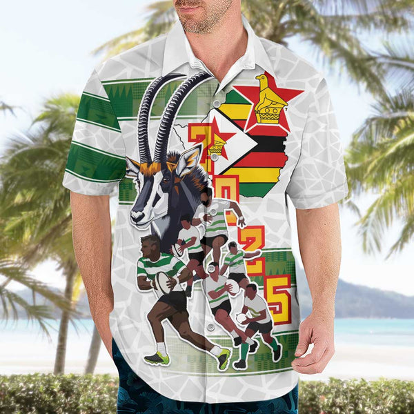 Custom Zimbabwe Sables Rugby Hawaiian Shirt African Patterns LT18 main image 1