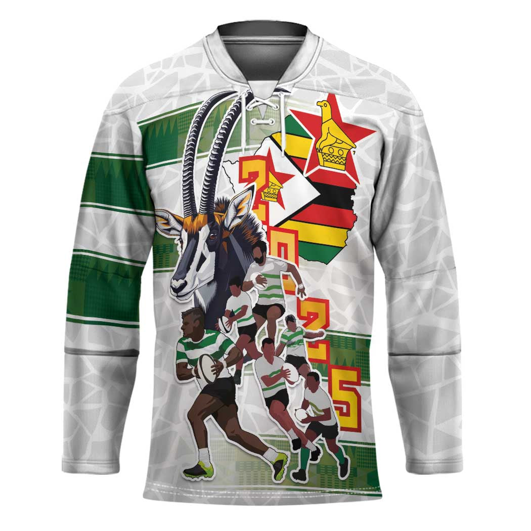 Custom Zimbabwe Rugby The Champions 2025 Hockey Jersey Warriors Sable Antelope - Wonder Print Shop
