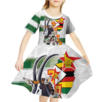 Custom Zimbabwe Rugby The Champions 2025 Kid Short Sleeve Dress Warriors Sable Antelope - Wonder Print Shop