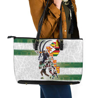 Zimbabwe Rugby The Champions 2025 Leather Tote Bag Warriors Sable Antelope - Wonder Print Shop