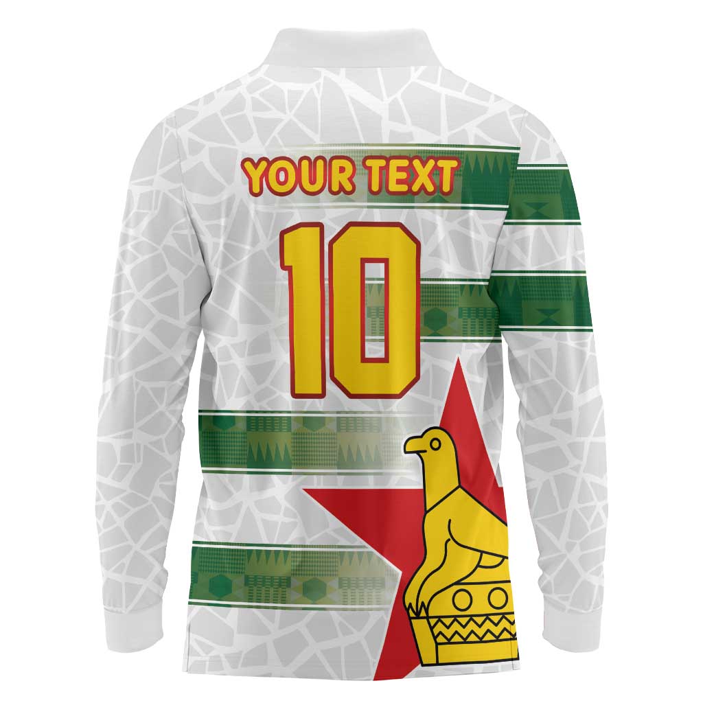 Custom Zimbabwe Rugby The Champions 2025 Long Sleeve Polo Shirt Warriors Sable Antelope - Wonder Print Shop