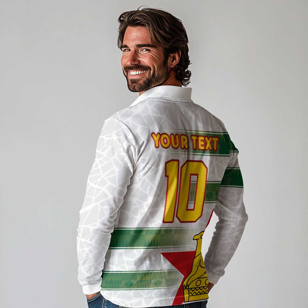 Custom Zimbabwe Rugby The Champions 2025 Long Sleeve Polo Shirt Warriors Sable Antelope - Wonder Print Shop