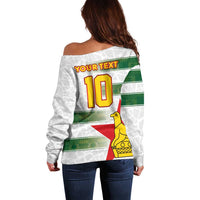 Custom Zimbabwe Rugby The Champions 2025 Off Shoulder Sweater Warriors Sable Antelope - Wonder Print Shop