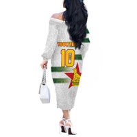 Custom Zimbabwe Rugby The Champions 2025 Off The Shoulder Long Sleeve Dress Warriors Sable Antelope - Wonder Print Shop