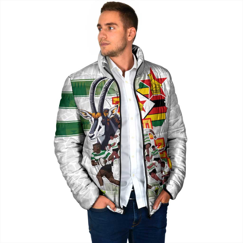 Custom Zimbabwe Rugby The Champions 2025 Padded Jacket Warriors Sable Antelope - Wonder Print Shop