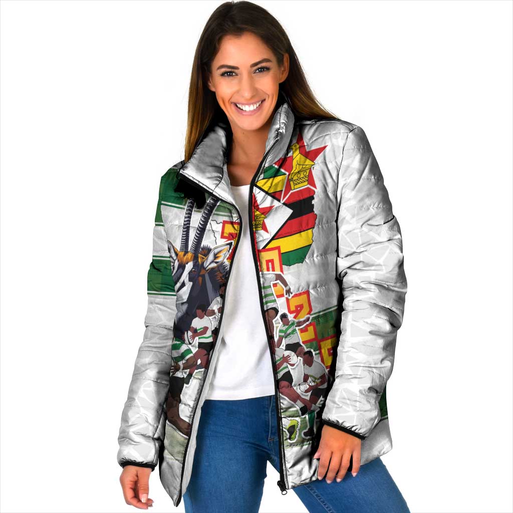 Custom Zimbabwe Rugby The Champions 2025 Padded Jacket Warriors Sable Antelope - Wonder Print Shop