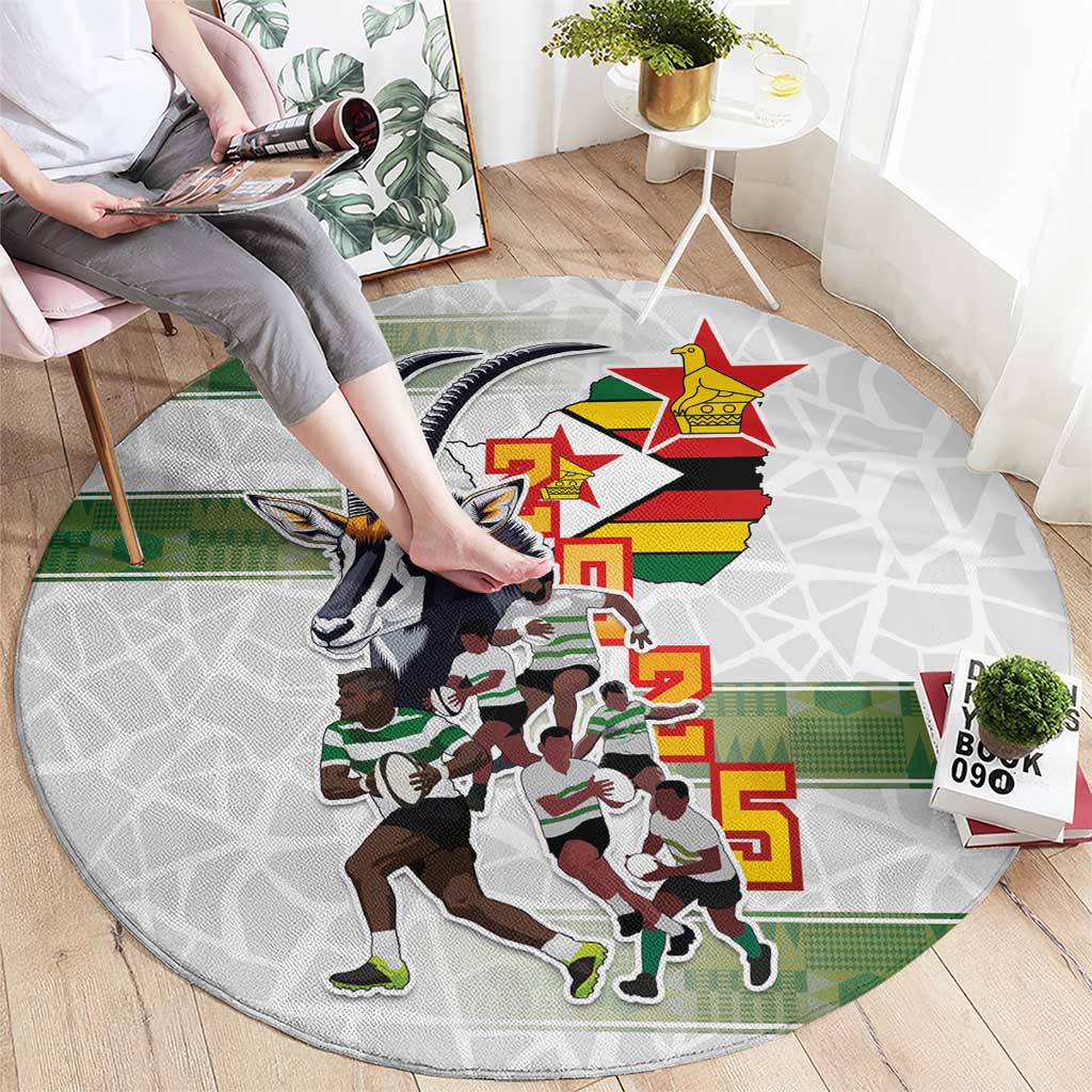 Zimbabwe Rugby The Champions 2025 Round Carpet Warriors Sable Antelope - Wonder Print Shop