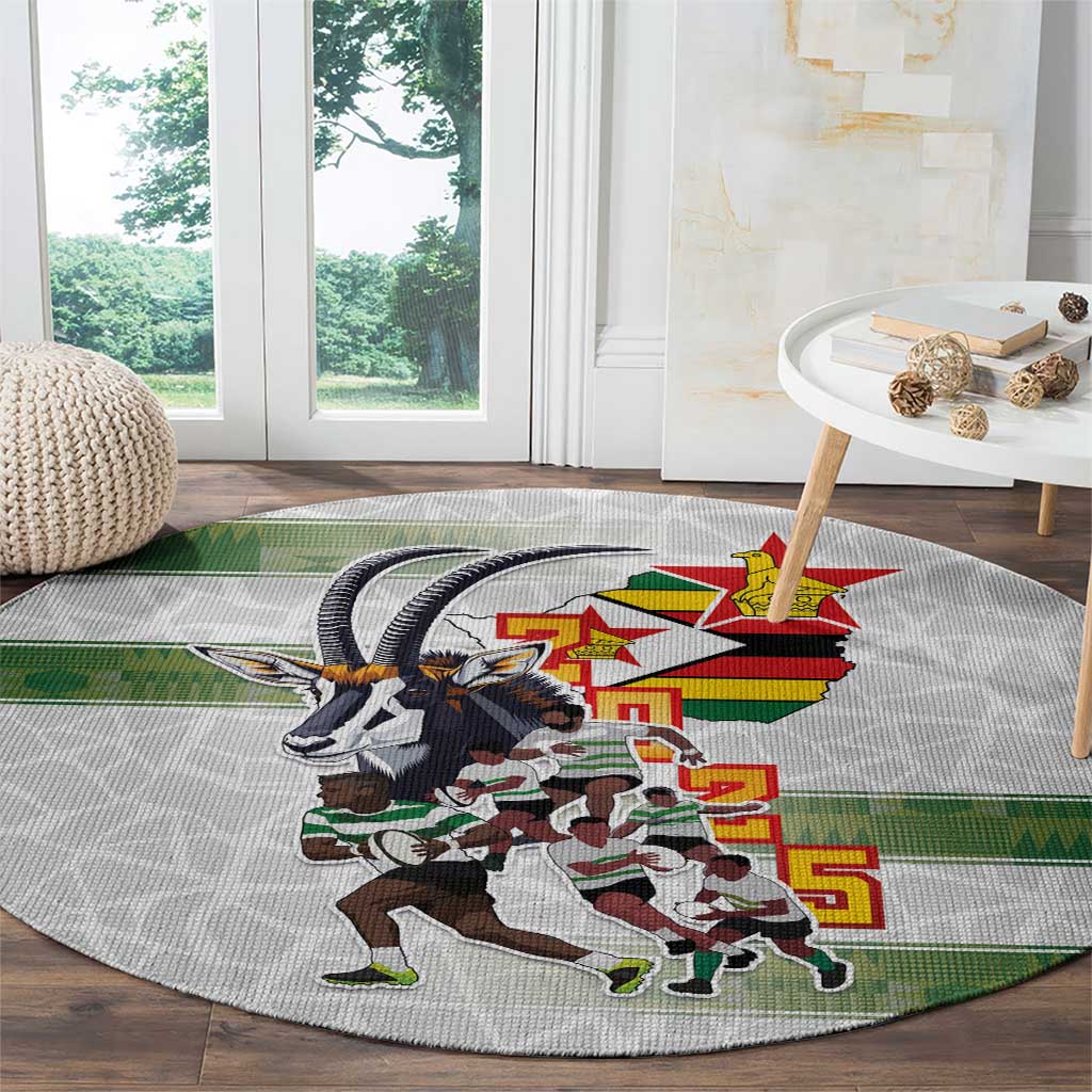 Zimbabwe Rugby The Champions 2025 Round Carpet Warriors Sable Antelope - Wonder Print Shop