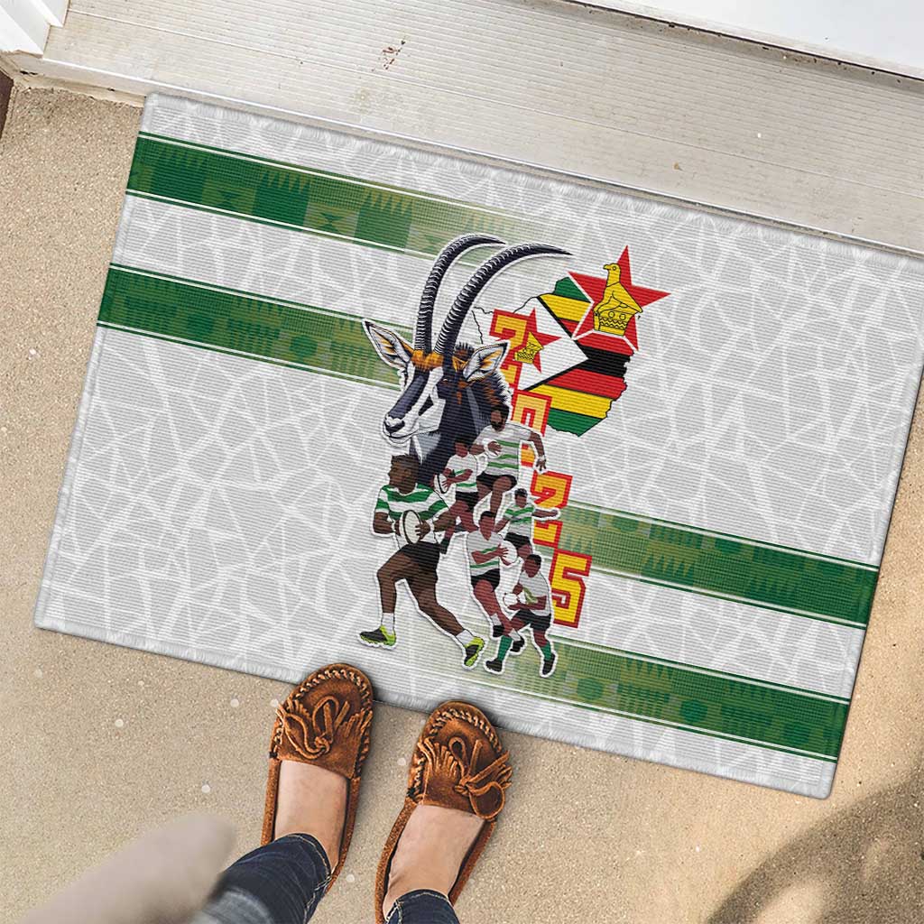 Zimbabwe Rugby The Champions 2025 Rubber Doormat Warriors Sable Antelope - Wonder Print Shop