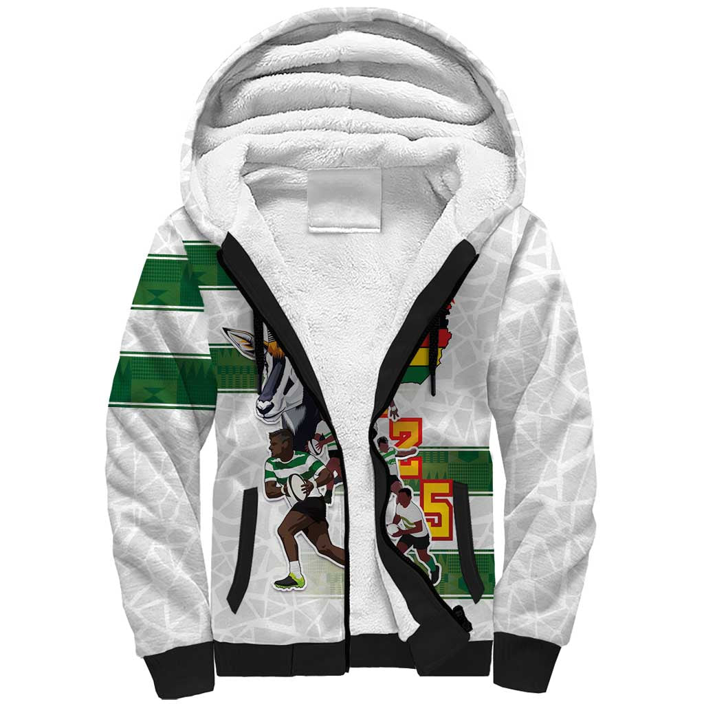 Custom Zimbabwe Rugby The Champions 2025 Sherpa Hoodie Warriors Sable Antelope - Wonder Print Shop