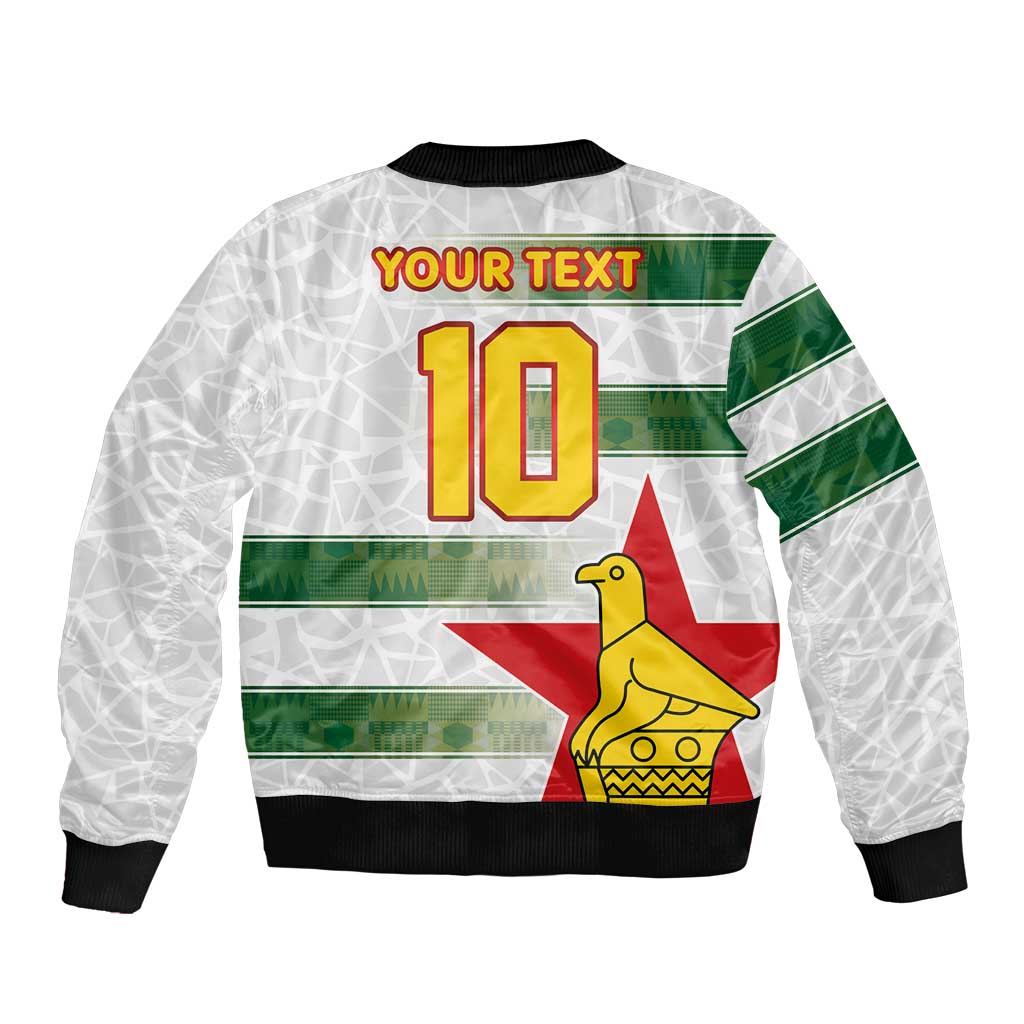 Custom Zimbabwe Rugby The Champions 2025 Sleeve Zip Bomber Jacket Warriors Sable Antelope - Wonder Print Shop