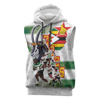 Custom Zimbabwe Rugby The Champions 2025 Sleeveless Hoodie Warriors Sable Antelope - Wonder Print Shop
