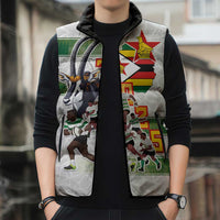 Custom Zimbabwe Rugby The Champions 2025 Sleeveless Puffer Jacket Warriors Sable Antelope - Wonder Print Shop