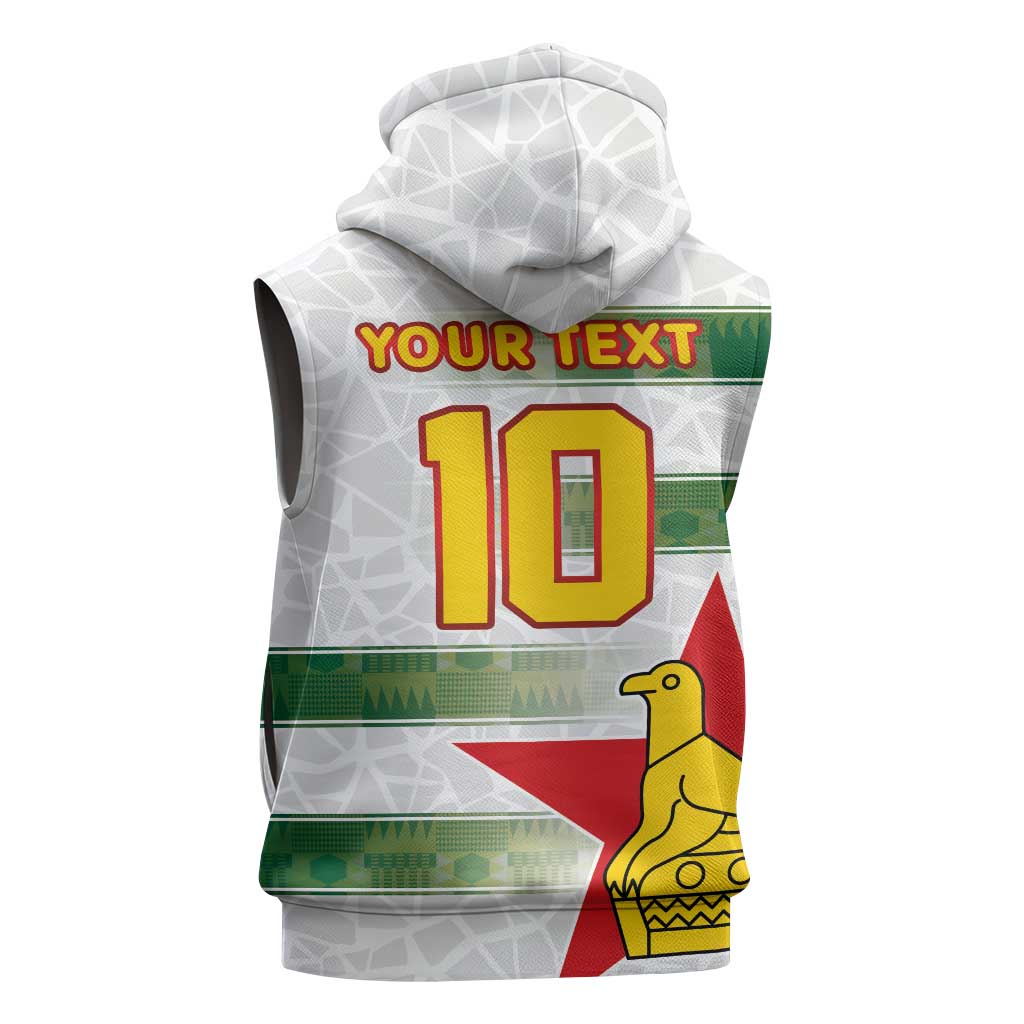 Custom Zimbabwe Rugby The Champions 2025 Sleeveless Zip Hoodie Warriors Sable Antelope - Wonder Print Shop