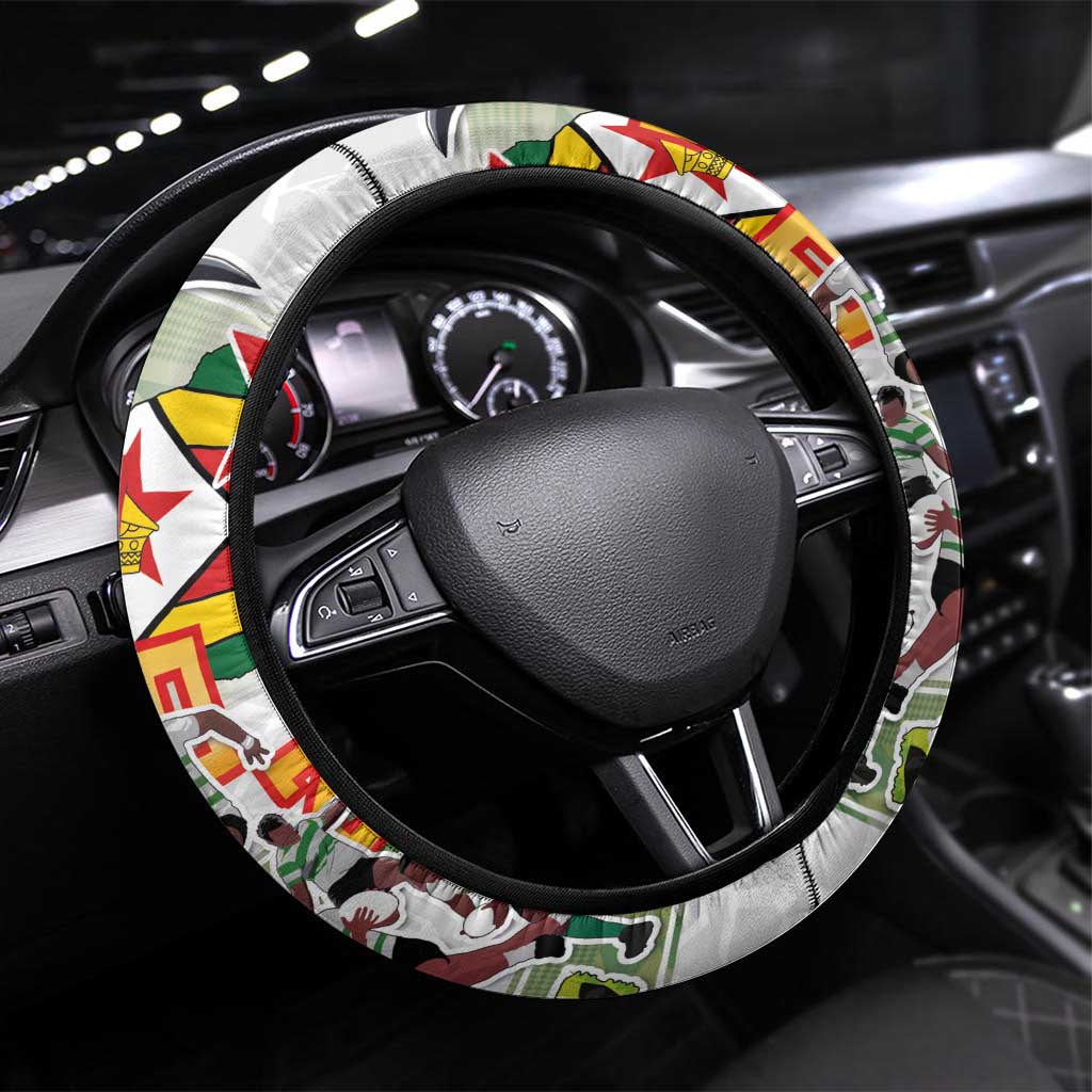 Zimbabwe Rugby The Champions 2025 Steering Wheel Cover Warriors Sable Antelope - Wonder Print Shop