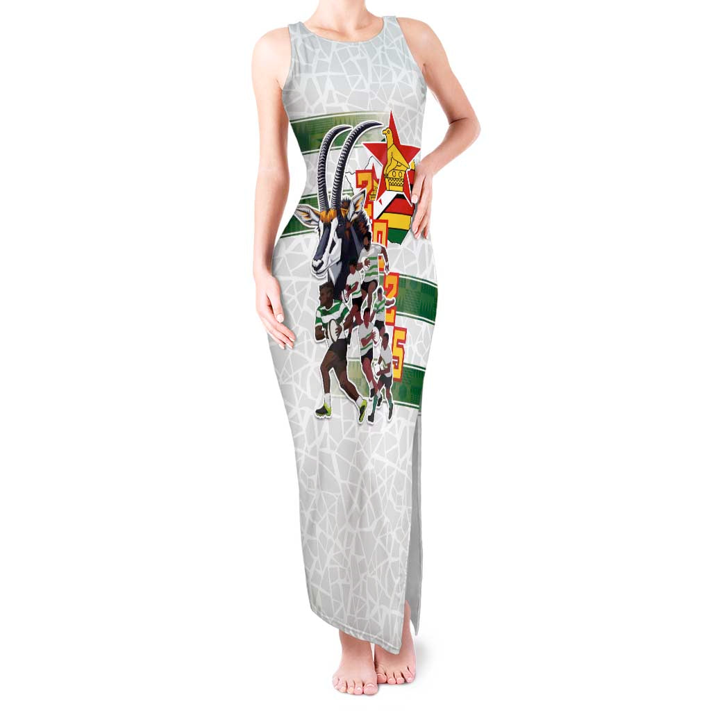 Custom Zimbabwe Rugby The Champions 2025 Tank Maxi Dress Warriors Sable Antelope - Wonder Print Shop