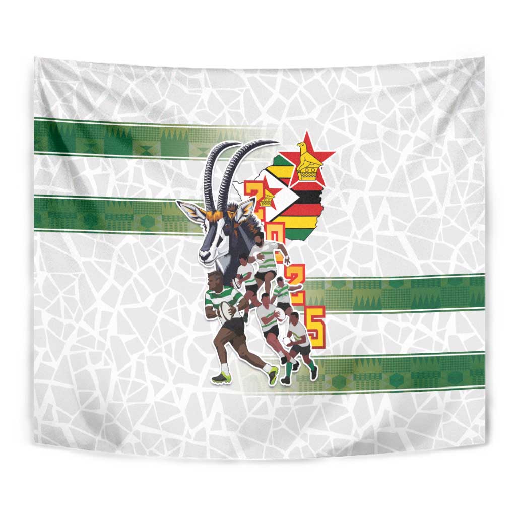 Zimbabwe Rugby The Champions 2025 Tapestry Warriors Sable Antelope - Wonder Print Shop