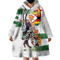 Custom Zimbabwe Rugby The Champions 2025 Wearable Blanket Hoodie Warriors Sable Antelope - Wonder Print Shop