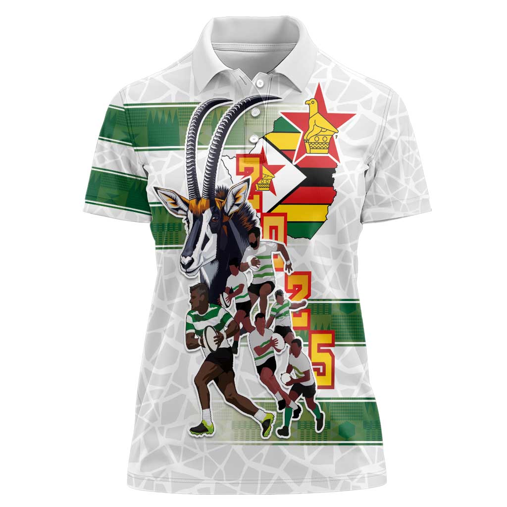 Custom Zimbabwe Rugby The Champions 2025 Women Polo Shirt Warriors Sable Antelope - Wonder Print Shop