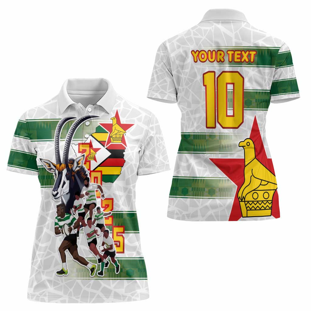 Custom Zimbabwe Rugby The Champions 2025 Women Polo Shirt Warriors Sable Antelope - Wonder Print Shop