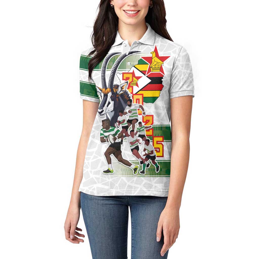 Custom Zimbabwe Rugby The Champions 2025 Women Polo Shirt Warriors Sable Antelope - Wonder Print Shop