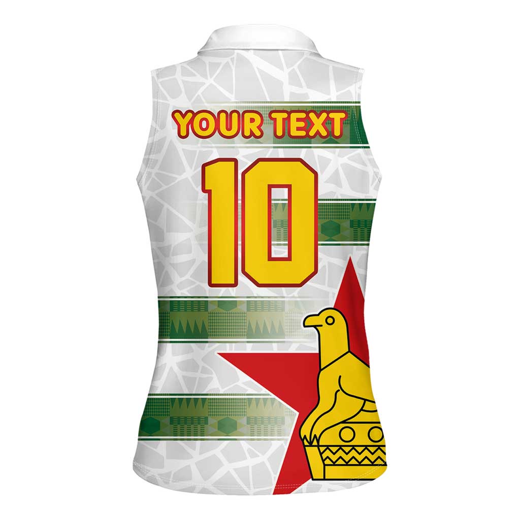 Custom Zimbabwe Rugby The Champions 2025 Women Sleeveless Polo Shirt Warriors Sable Antelope - Wonder Print Shop