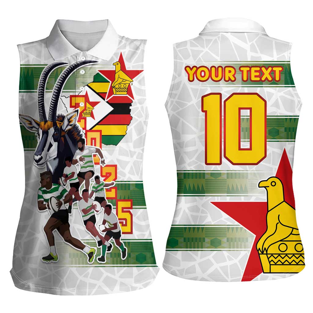 Custom Zimbabwe Rugby The Champions 2025 Women Sleeveless Polo Shirt Warriors Sable Antelope - Wonder Print Shop
