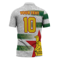 Custom Zimbabwe Rugby The Champions 2025 Zipper Polo Shirt Warriors Sable Antelope - Wonder Print Shop