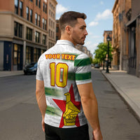 Custom Zimbabwe Rugby The Champions 2025 Zipper Polo Shirt Warriors Sable Antelope - Wonder Print Shop