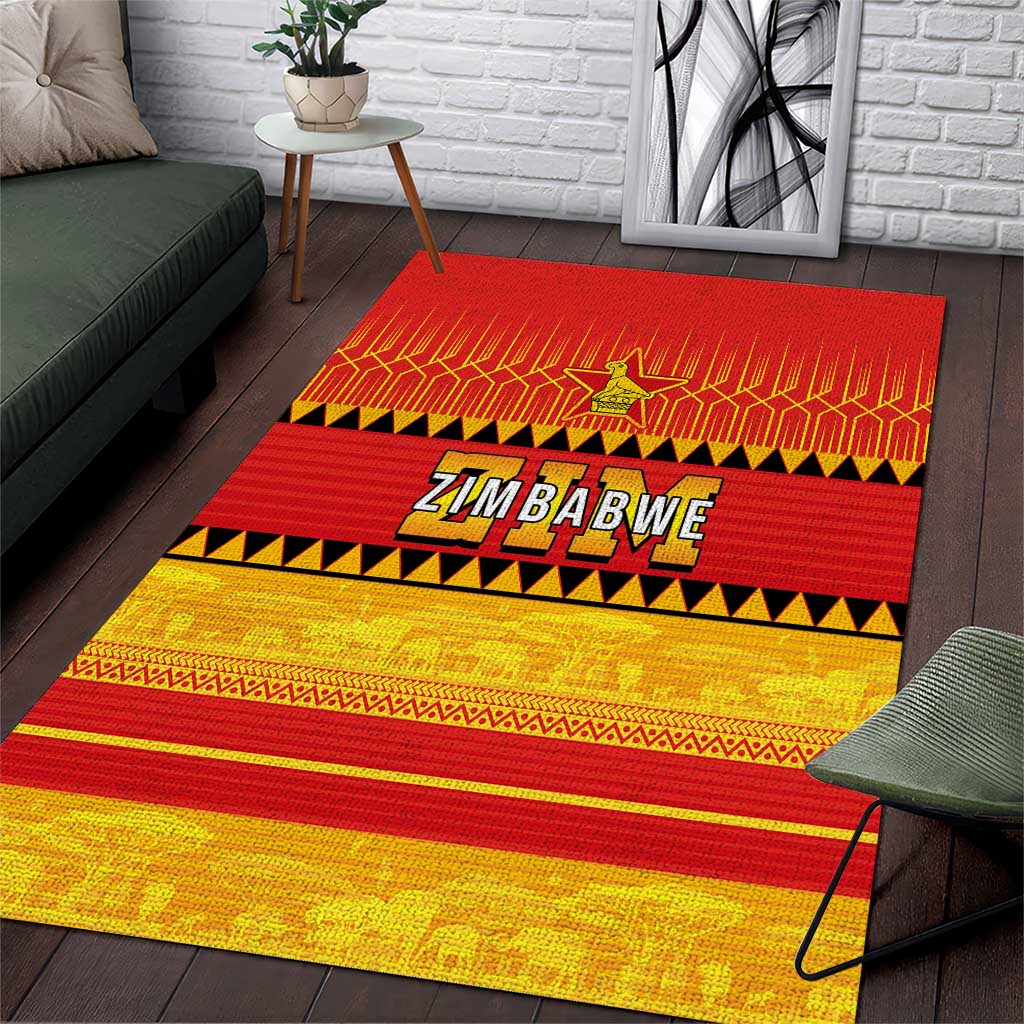Zimbabwe Cricket Area Rug African Heritage Stripes Style - Wonder Print Shop