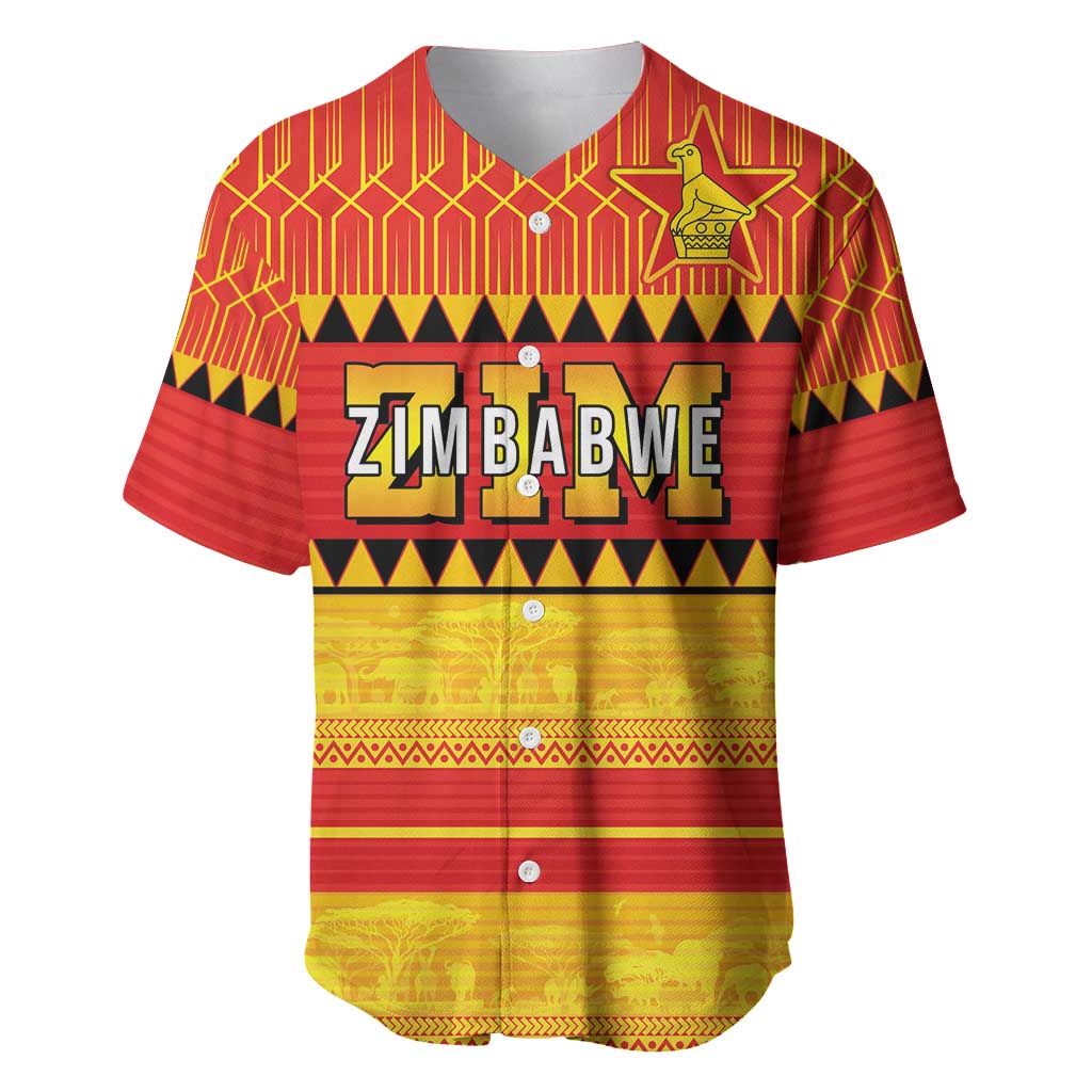 Custom Zimbabwe Cricket Baseball Jersey African Heritage Stripes Style - Wonder Print Shop