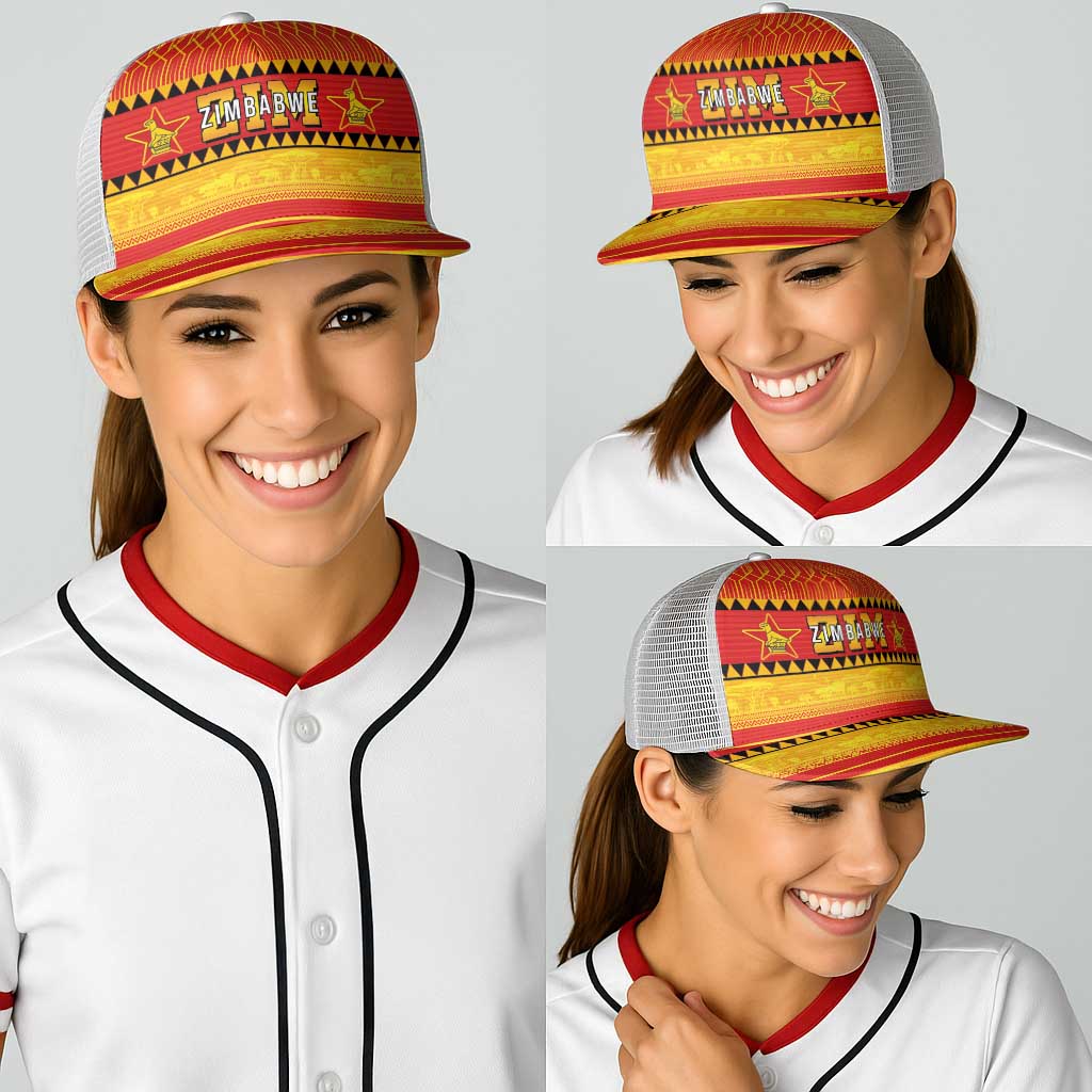 Zimbabwe Cricket Baseball Net Cap African Heritage Stripes Style - Wonder Print Shop