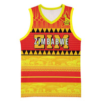 Custom Zimbabwe Cricket Basketball Jersey African Heritage Stripes Style - Wonder Print Shop