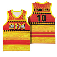 Custom Zimbabwe Cricket Basketball Jersey African Heritage Stripes Style - Wonder Print Shop